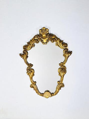 Spiegel- Rococo-stijl verguld houten wandspiegel - Hout,