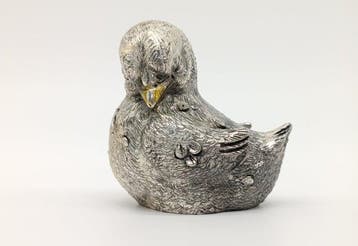 Beeldje - Passerotto - Verzilverd met 925 zilver, Zilver,