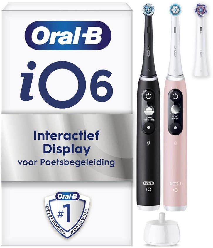 Oral-B iO 6 Elektrische Tandenborstel Duo - Zwart en Roze -, Maison & Meubles, Accessoires pour la Maison | Autre, Envoi