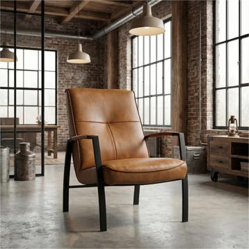 Leren fauteuil Level, Huis en Inrichting, Fauteuils, Nieuw, Ophalen of Verzenden, 50 tot 75 cm, Leer