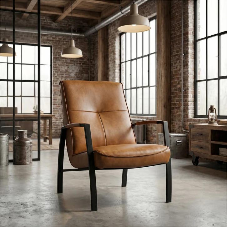 Leren fauteuil Level, Huis en Inrichting, Fauteuils, 75 tot 100 cm, Nieuw, 50 tot 75 cm, Leer, Ophalen of Verzenden