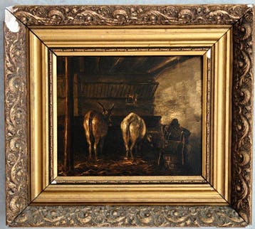École animalière européenne (c.1860) - Intérieur d’étable