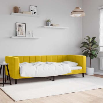 vidaXL Slaapbank 80x200 cm fluweel geel, Verzenden