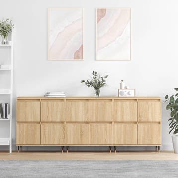 vidaXL Dressoirs 3 st bewerkt hout sonoma eiken, Verzenden