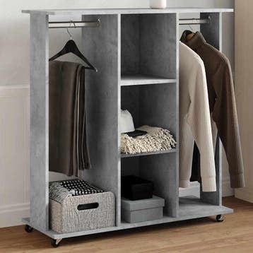 vidaXL Kledingkast met wielen 102x38x110 cm bewerkt hout, Verzenden