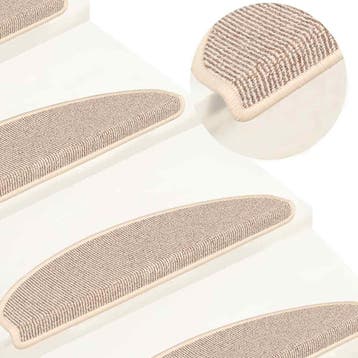 vidaXL Trapmatten 15 st 65x21x4 cm Wit en Bruin Halfrond, Verzenden
