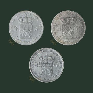 Nederland. Willem II, III & Wilhelmina. 2 1/2 Gulden 1848,