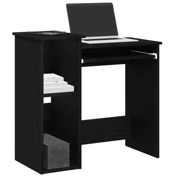 vidaXL Bureau met schappen 84x40x78 cm bewerkt hout zwart, Verzenden, Nieuw