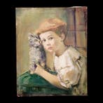 Scuola Italiana (XX), a firma R. Volonte - Ritratto di, Antiek en Kunst