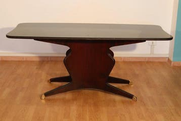 Osvaldo Borsani - Eettafel - Glas, Hout, Messing
