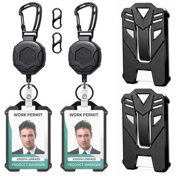 Fako Bijoux - 2x Robuuste Uittrekbare Sleutelhanger Met, Verzenden, Nieuw
