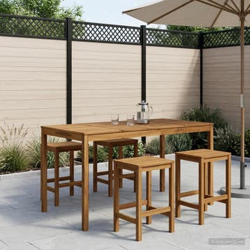 vidaXL Tuin Bar Tafel Wit 196 x 100 x 105 cm Massief Acacia, Verzenden