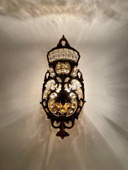 Wandlamp - Zeldzame koninklijke wandlamp in gegraveerde, Maison & Meubles, Maison & Meubles | Autre