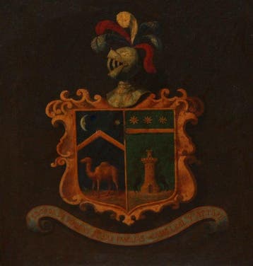 École espagnole (XIX) - Escudo de armas (familias Camilleri, Antiquités & Art