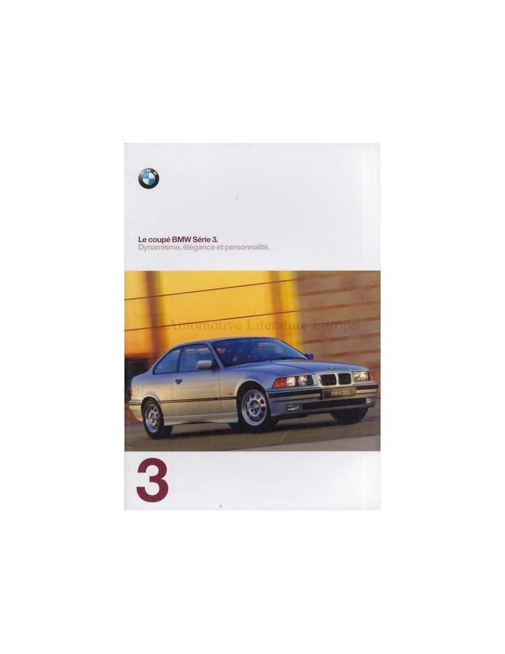 1997 BMW 3 SERIE COUPE BROCHURE FRANS, Livres, Autos | Brochures & Magazines