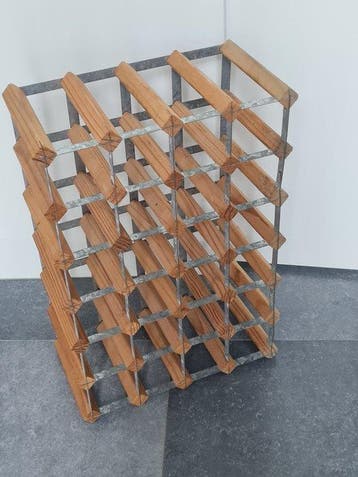 Wijnrek - Wijnrek voor 28 flessen - Hout, Metaal