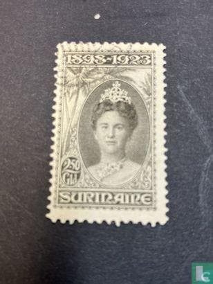 Suriname - Regeringsjubileum Wilhelmina 1898-1923 - 1923, Postzegels en Munten, Verzenden, Gestempeld