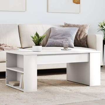 vidaXL Salontafel 102x55x42 cm bewerkt hout wit, Huis en Inrichting, Tafels | Salontafels, Verzenden, Nieuw