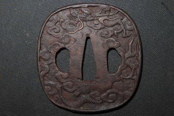 Katana - fer forgé - Dragon & Cloud Tsuba : C5-718 - Japon -