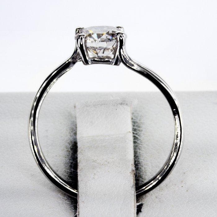 Zonder minimumprijs - Verlovingsring - 14 karaat Witgoud -, Bijoux, Sacs & Beauté, Bijoux anciens