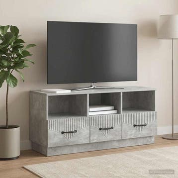 vidaXL TV Kast met lade Betongrijs 102 x 34,5 x 47 cm, Huis en Inrichting, Verzenden, Nieuw