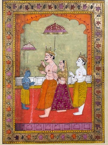 Vamana voor koning Bali - Pahari-school - India - laatste