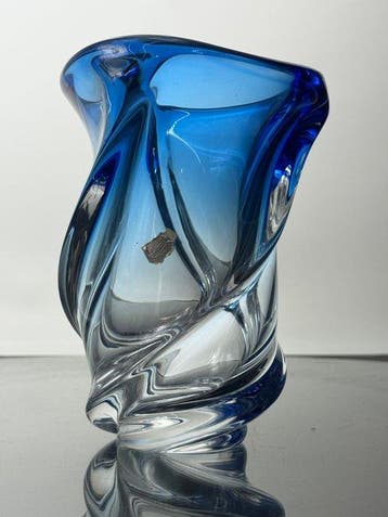 Val Saint Lambert - René Delvenne - Vase - Conque - Cristal