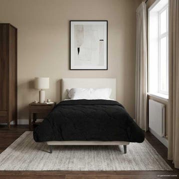 vidaXL Zomer Deken Zwart 140 x 220 cm Microvezel en Teddy, Verzenden