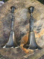 Paire de candelabres religieux - Marie et Jésus - 30 cm -