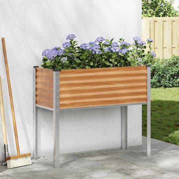 vidaXL Plantenbak Lichtbruin 100 x 45 x 90 cm Gegevens staal, Verzenden
