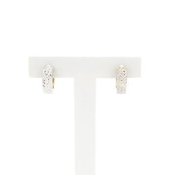 Bicolor gouden klapcreolen; Ø 12,9 (Oorbellen), Handtassen en Accessoires, Oorbellen, Ophalen of Verzenden, Gebruikt, Goud, Goud