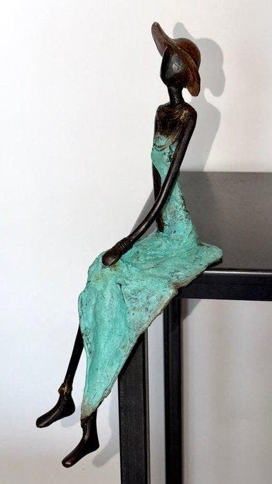 Derme Abdoulaye - sculptuur, Sculpture en bronze –, Antiquités & Art, Curiosités & Brocante
