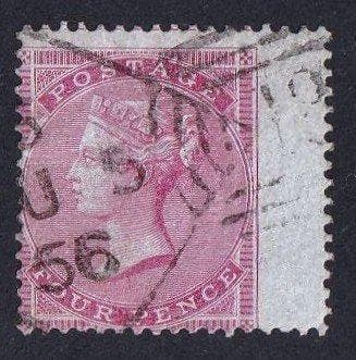 Groot-Brittannië 1856 - 4d. carmine, Koningin Victoria, geen, Postzegels en Munten, Gestempeld