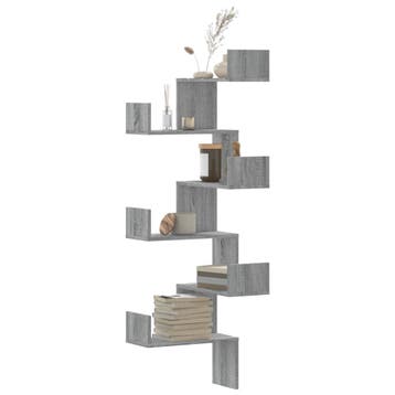 vidaXL Hoekwandschap 45x45x147 cm bewerkt hout grijs sonoma, Verzenden