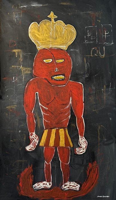 Malo - Queen - like basquiat, Antiquités & Art, Art | Peinture | Moderne