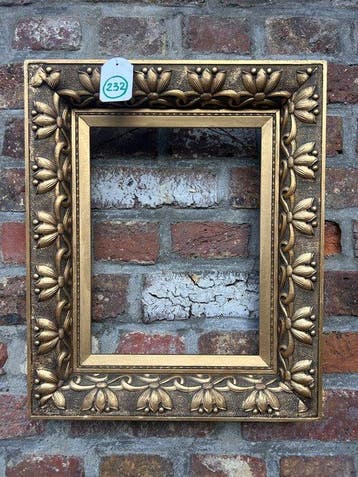 Lijst - 232. Antieke goud vergulde schilderijlijst. Voor, Antiek en Kunst