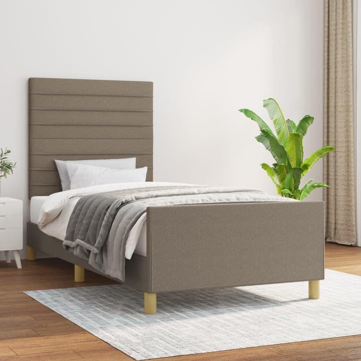 vidaXL Bedframe zonder matras 80x200 cm stof taupe, Maison & Meubles, Chambre à coucher | Lits, Envoi