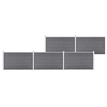 vidaXL Schutting 872x106 cm HKC grijs, Verzenden, Nieuw