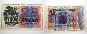 1,05 goudmark = 1/4 Dollar 8 11 1923 Stadtsparkasse Biele..., Verzenden