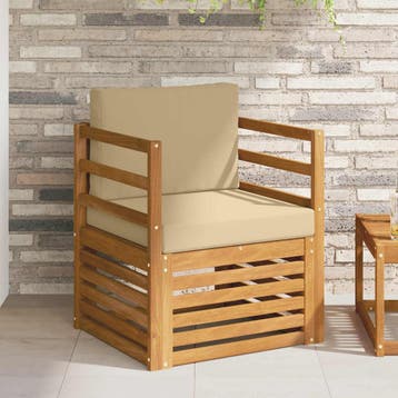 vidaXL Buiten bank set Massief Acacia Hout en Polyester, Verzenden, Nieuw
