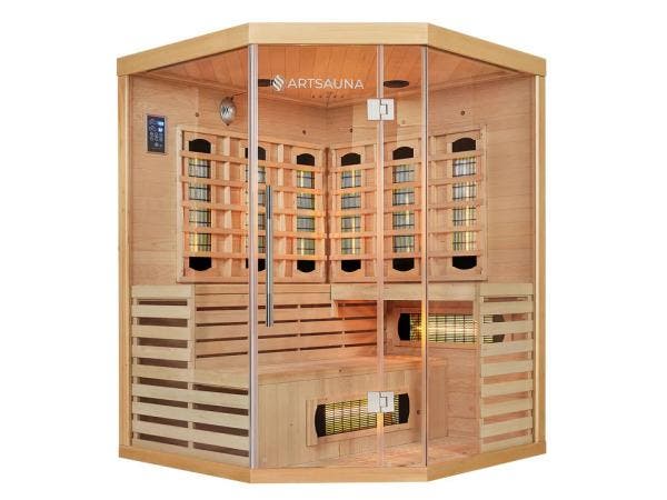 Veiling - Infraroodcabine Kiruna - 150x150-200cm - Dubbele t, Sport en Fitness, Sauna, Nieuw