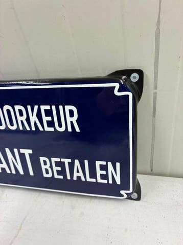 Bij Voorkeur Contant Betalen – Groot Emaille Winkelbord -