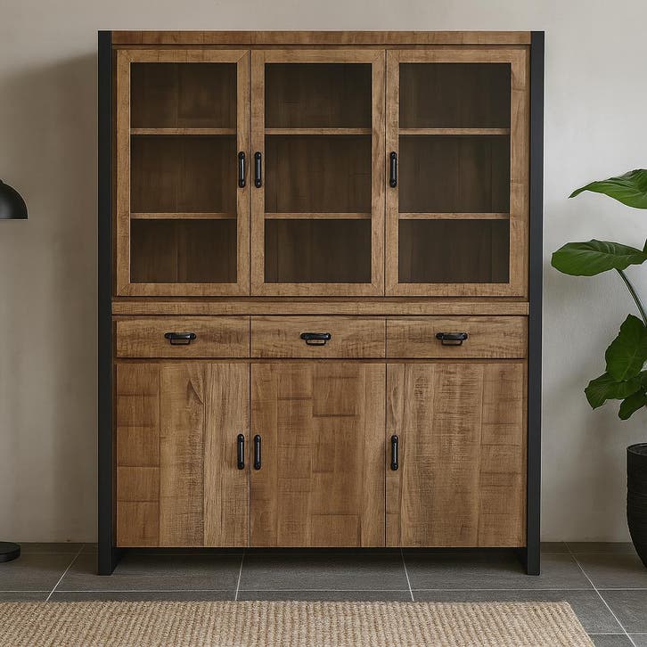 Buffetkast Mangohout Britt 160 cm, Huis en Inrichting, Kasten | Buffetkasten, Nieuw, Overige houtsoorten, Verzenden