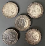 Nederland. Juliana. 2 1/2 Gulden Lot 5 stuks Complete, Postzegels en Munten