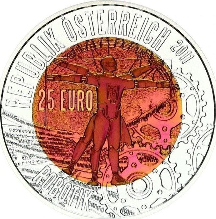 Oostenrijk. 25 Euro 2011 Robotik Niob (Zonder, Postzegels en Munten, Munten | Europa | Niet-Euromunten