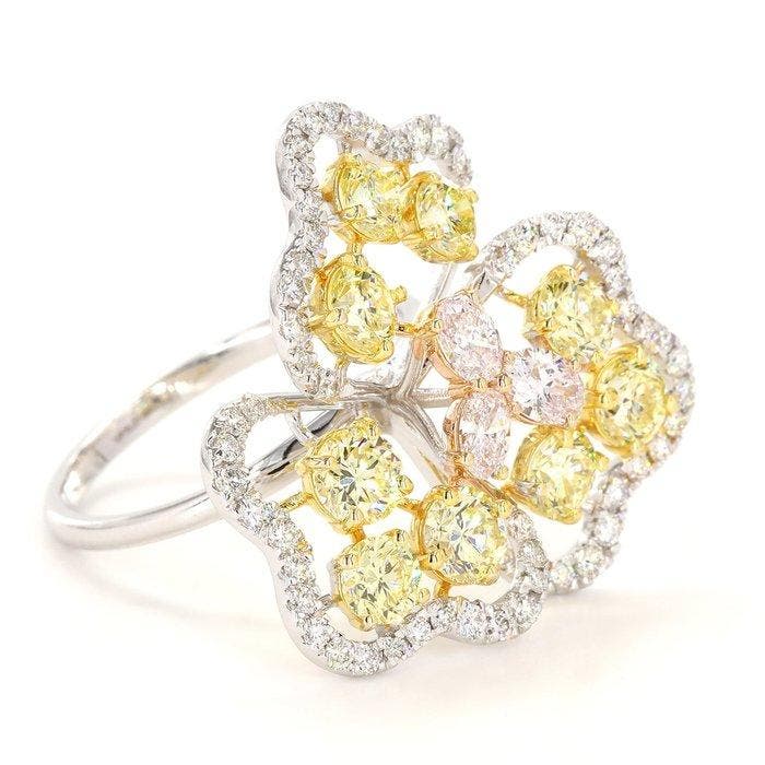 Bague de cocktail - 18 carats Or blanc - 3.10ct. tw., Bijoux, Sacs & Beauté, Bijoux anciens