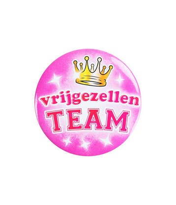 Button Vrijgezellen Team Vrouw 5,5cm, Verzenden, Nieuw