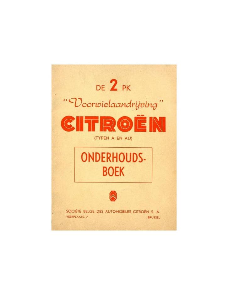 1954 CITROEN 2CV INSTRUCTIEBOEKJE NEDERLANDS, Auto diversen, Handleidingen en Instructieboekjes, Ophalen of Verzenden