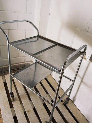 Salontafel - Vintage ziekenhuis-/medische trolley / barwagen