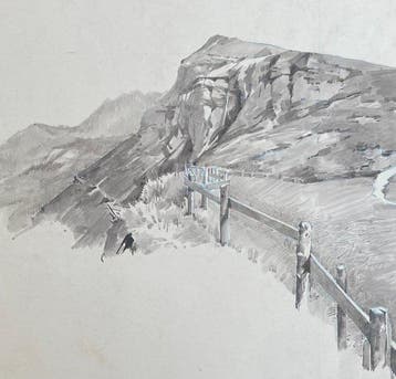 Louise Abbéma (1853-1927). - Paysage de Montagne. (sans prix, Antiek en Kunst